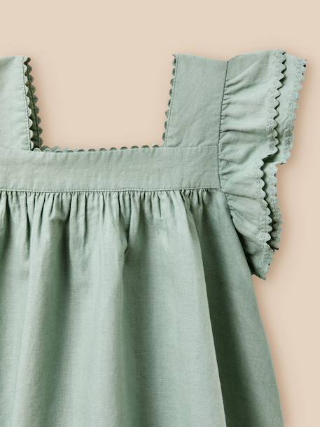 Robe clémence fille lin et coton - collection fêtes et mariages Celadon 2 - vertbaudet enfant 