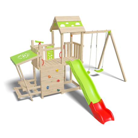 Aire de jeux avec toboggan 2,20 m zesty xpression - 12 enfants Bois 3 - vertbaudet enfant 