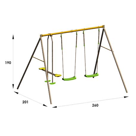 Portique balançoire métal 1,90 m agility brioso - 4 enfants Gris 3 - vertbaudet enfant 