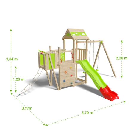 Aire de jeux avec toboggan 2,20 m starry xpression - 10 enfants Bois 6 - vertbaudet enfant 