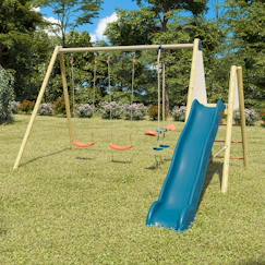 Combinaison Toboggan 9-en-1 Pour Enfants, Avec Escalade, Panier, Golf, Télescope, Anneaux, Rangement, HDPE, Intérieur/extérieur