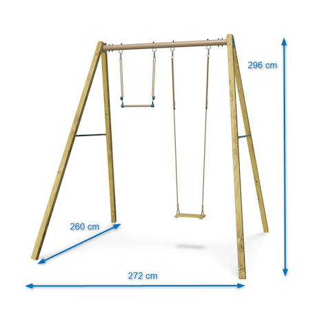 Balançoire en poutre métal 3 m ado walter 2 - 2 personnes Bois 3 - vertbaudet enfant 