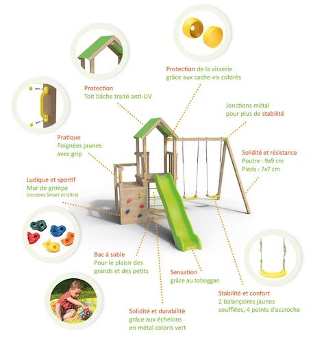 Aire de jeux en bois ultra xperience trigano - 8 enfants Bois 5 - vertbaudet enfant 