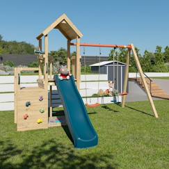 Jouet-Aire de jeux avec toboggan xchange player poutre métal pour enfants