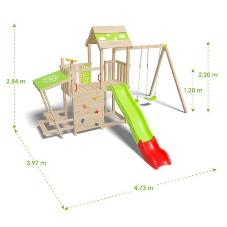 Aire de jeux avec toboggan 2,20 m zesty xpression - 12 enfants Bois 6 - vertbaudet enfant 