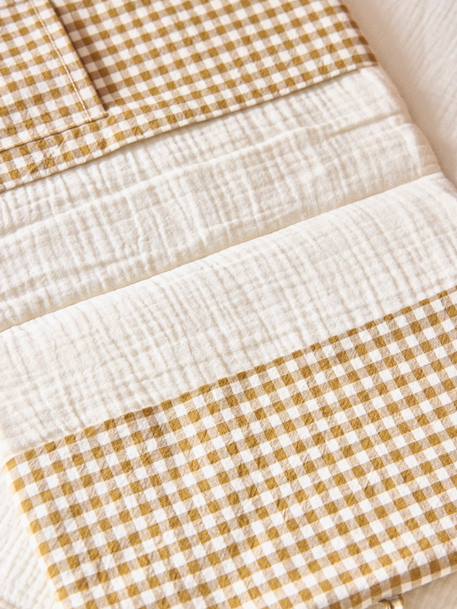 Housse pour carnet de santé en gaze vichy Vichy caramel 3 - vertbaudet enfant 
