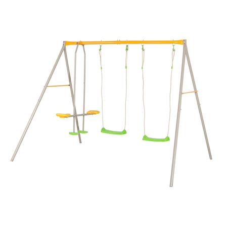 Portique balançoire métal 1,90 m agility brioso - 4 enfants Gris 2 - vertbaudet enfant 