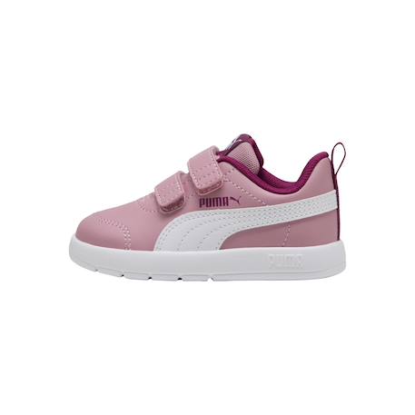 Baskets basses  enfant à scratch Poised rose puma blanc berry 2 - vertbaudet enfant 