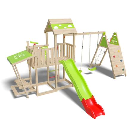 Aire de jeux avec toboggan 2,20 m zesty xpression xl - 14 enfants Bois 2 - vertbaudet enfant 