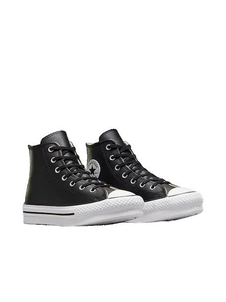 Baskets en cuir chuck taylor all star lift platform pour juniors – style et confort unisexe Noir / ivoire naturel / blanc 3 - vertbaudet enfant 