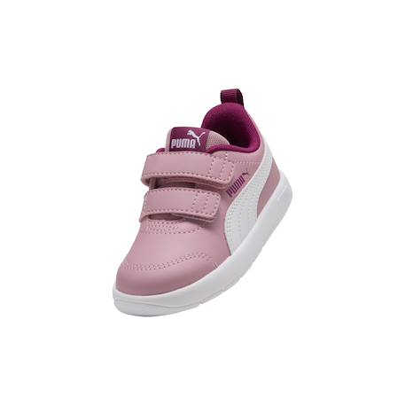 Baskets basses  enfant à scratch Poised rose puma blanc berry 3 - vertbaudet enfant 