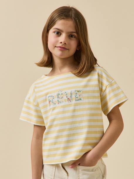 T-shirt message fille - collection junior Liberty clara bell+Liberty nazanin 5 - vertbaudet enfant 
