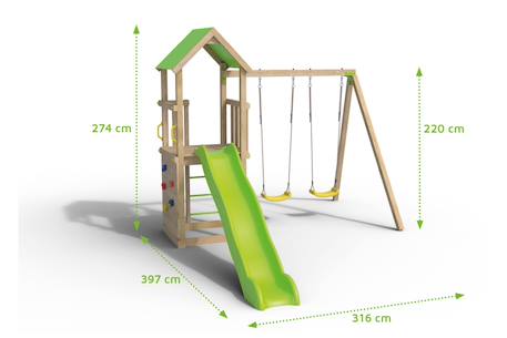 Aire de jeux en bois smart xperience trigano - 7 enfants Bois 6 - vertbaudet enfant 