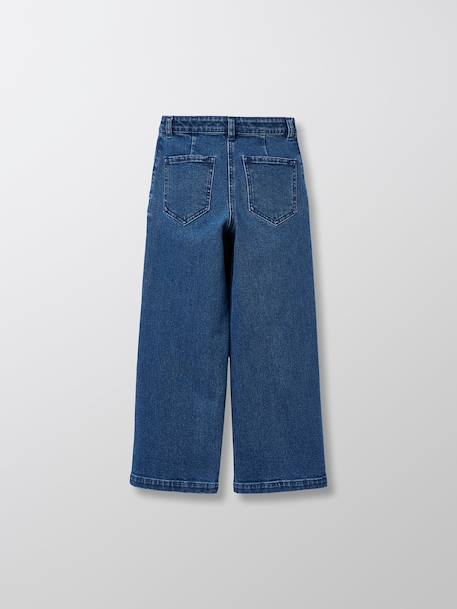 Pantalon large en denim - collection junior Denim bleach+Denim bleu 7 - vertbaudet enfant 