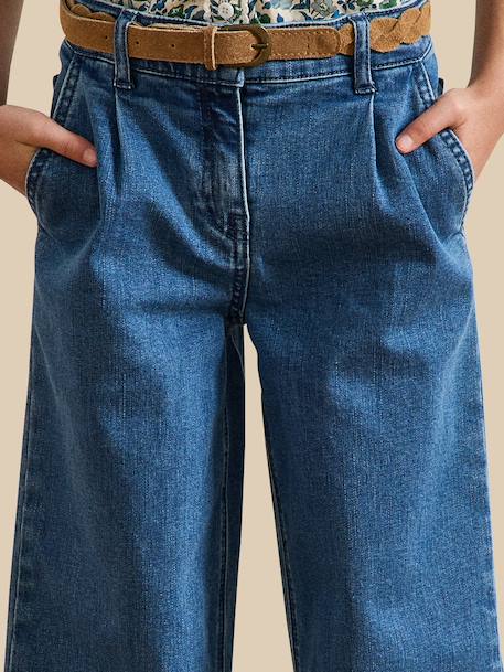 Pantalon large en denim - collection junior Denim bleach+Denim bleu 6 - vertbaudet enfant 