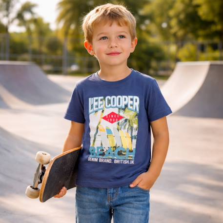 T shirt garçon manches courtes imprimé plage Beige+Bleu+Creme+Marine+Turquoise 14 - vertbaudet enfant 