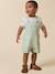 Salopette courte vichy bébé Vichy vert 1 - vertbaudet enfant 