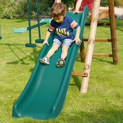 Jouet-Jeux de plein air-Glissière toboggan double vague pour portiques à plateformes h90 cm