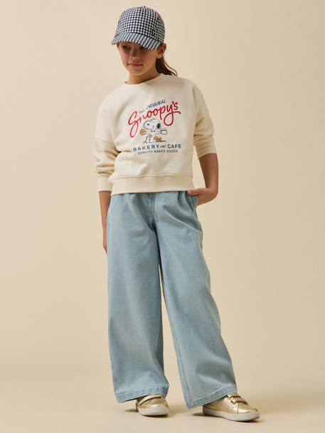 Pantalon large en denim - collection junior Denim bleach+Denim bleu 4 - vertbaudet enfant 