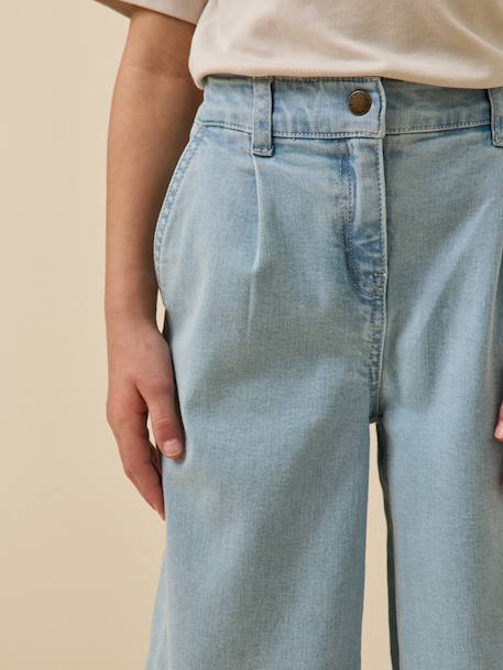 Pantalon large en denim - collection junior Denim bleach+Denim bleu 3 - vertbaudet enfant 