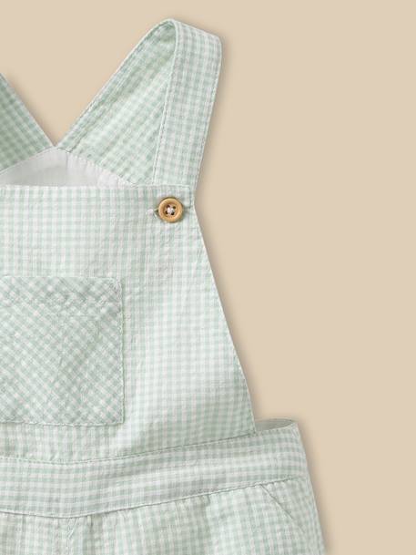 Salopette courte vichy bébé Vichy vert 2 - vertbaudet enfant 