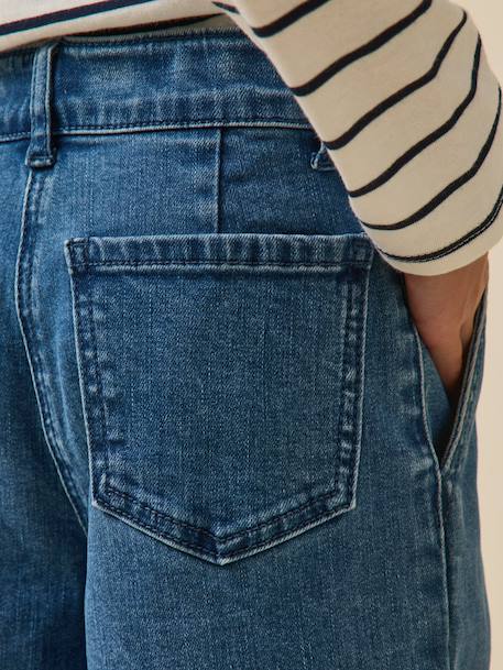 Pantalon large en denim - collection junior Denim bleach+Denim bleu 10 - vertbaudet enfant 