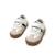 Sneakers garçon synthétique lacets- fermeture adhésive barefoot Blanc–bleu marine+Sable–bleu 6 - vertbaudet enfant 