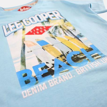 T shirt garçon manches courtes imprimé plage Beige+Bleu+Creme+Marine+Turquoise 8 - vertbaudet enfant 