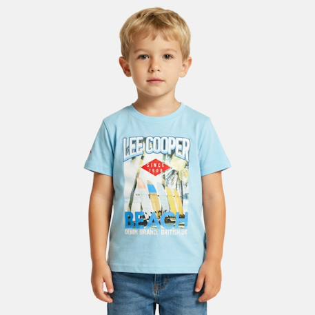T shirt garçon manches courtes imprimé plage Beige+Bleu+Creme+Marine+Turquoise 5 - vertbaudet enfant 