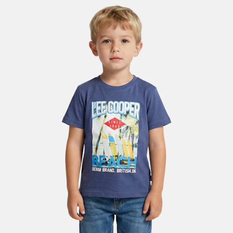 T shirt garçon manches courtes imprimé plage Beige+Bleu+Creme+Marine+Turquoise 13 - vertbaudet enfant 