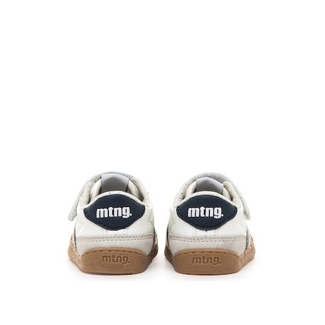 Sneakers garçon synthétique lacets- fermeture adhésive barefoot Blanc–bleu marine+Sable–bleu 5 - vertbaudet enfant 