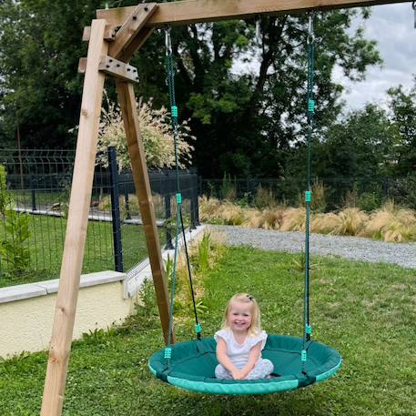 Balançoire ronde nid d'oiseau pour portique Vert olive 1 - vertbaudet enfant 