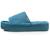 Chaussons mules ouvertes velours, plateforme 3,5 cm Bleucanard+Léopard blush 4 - vertbaudet enfant 