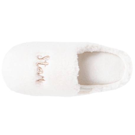 Chaussons mules matière sherpa, semelle bloup extra confort Ivoire+Léopard camel 3 - vertbaudet enfant 