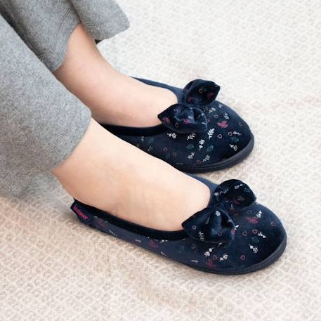 Chaussons ballerines microvelours semelle ergonomique mousse à mémoire forme Blush+Marine+Noir 8 - vertbaudet enfant 