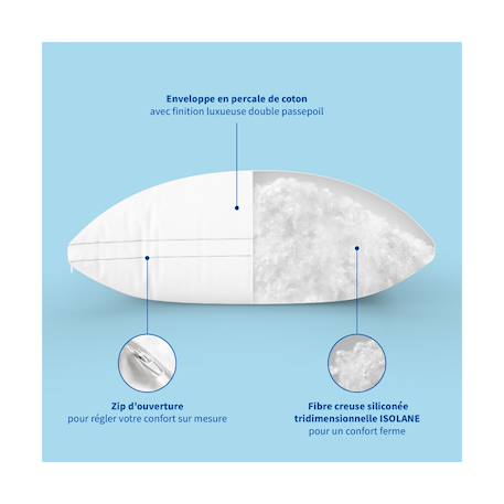 Oreiller souple gonflant sensation duvet Blanc 3 - vertbaudet enfant 