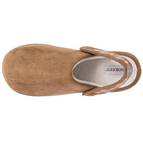 Chaussons mules suédine plateforme de 3,5 cm, confort mousse optimal Camel+Noir 3 - vertbaudet enfant 