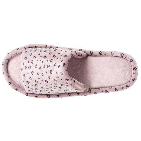 Chaussons mules ouvertes velours, plateforme 3,5 cm Bleucanard+Léopard blush 9 - vertbaudet enfant 