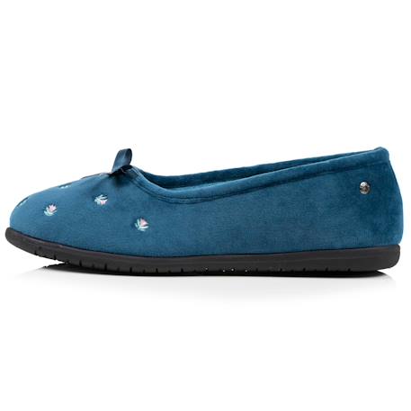 Chaussons ballerines souples, ultra confortables et légers, confort technologie everywear Bleu canardfleurs+Bleu marine+Grisirisé+Rayuresbleues+Sauge+Sauge noeud irisé 4 - vertbaudet enfant 