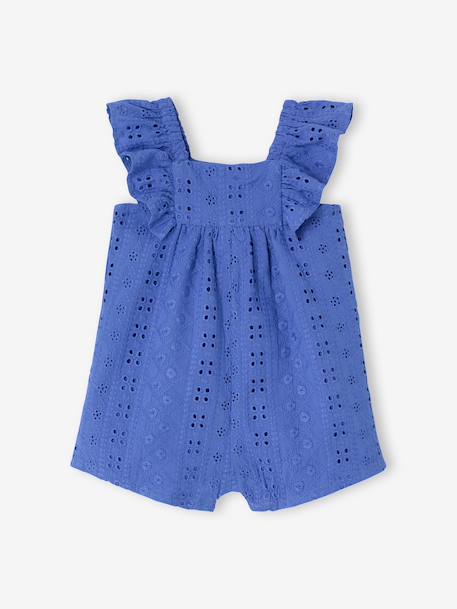 Combishort bébé fille broderie bleu électrique+rose bonbon 2 - vertbaudet enfant 