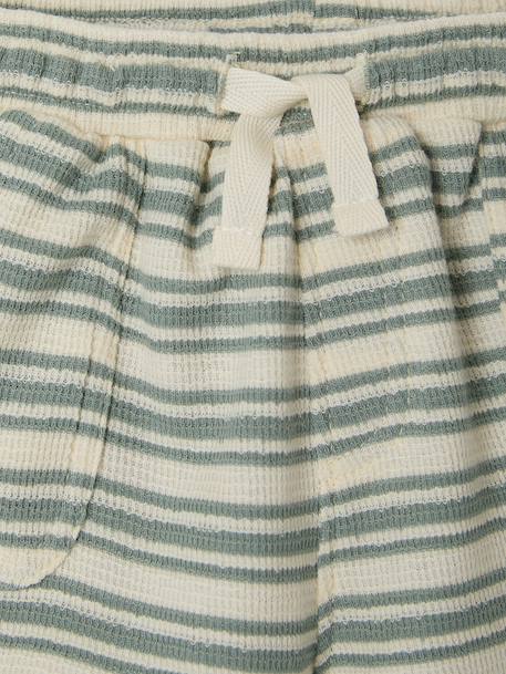 Short bébé garçon nid abeille rayé blanc 3 - vertbaudet enfant 