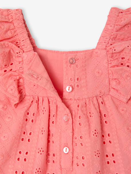 Combishort bébé fille broderie bleu électrique+rose bonbon 12 - vertbaudet enfant 