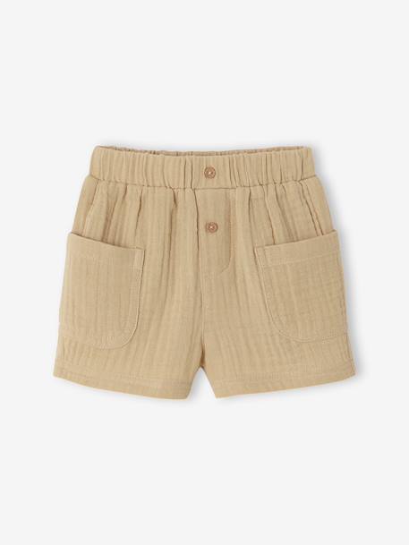 Short bébé gaze coton orange+sable 4 - vertbaudet enfant 