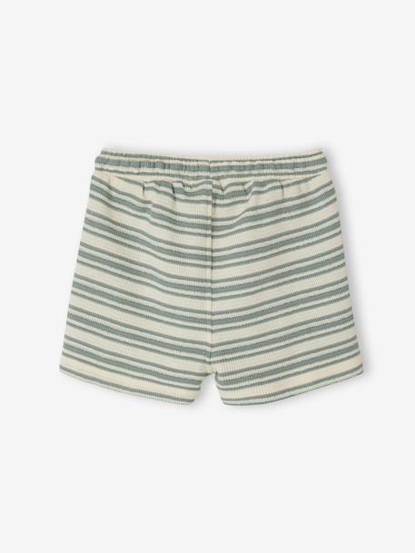 Short bébé garçon nid abeille rayé blanc 2 - vertbaudet enfant 