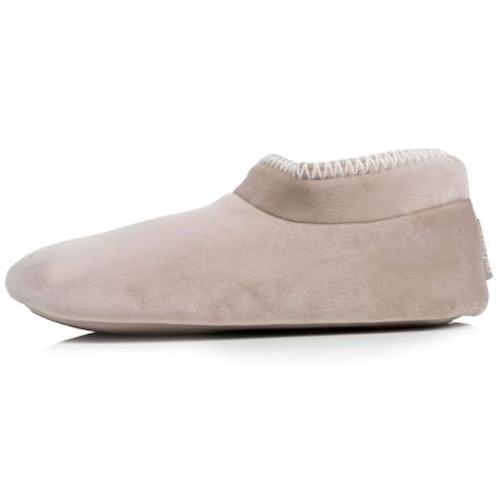 Chaussons bottillons velours, semelle gomme antidérapante Beige 3 - vertbaudet enfant 
