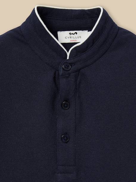 Polo garçon - coton bio Bleu fonce uni 2 - vertbaudet enfant 