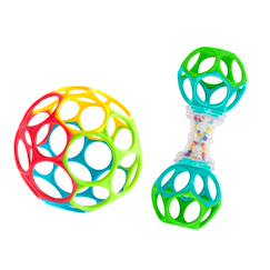 Jouet-Premier âge-Coffret bébé 2 jouets d’éveil avec hochet et balle