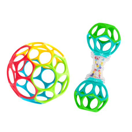 Coffret bébé 2 jouets d’éveil avec hochet et balle Multicolore 1 - vertbaudet enfant 