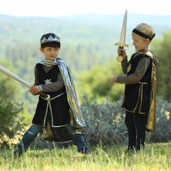 Jouet-Jeux d'imitation-Déguisement enfant chevalier tunique cape couronne