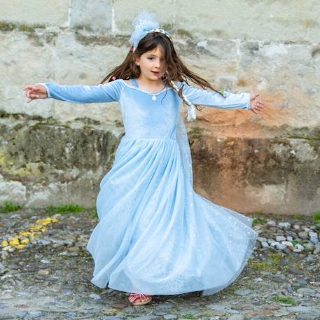 Déguisement enfant robe de princesse reine de glace en velours Bleu 1 - vertbaudet enfant 